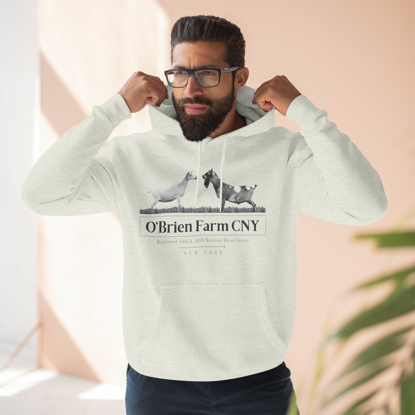 Three-Panel Fleece Hoodie - "O'Brien Farm CNY" Light Option