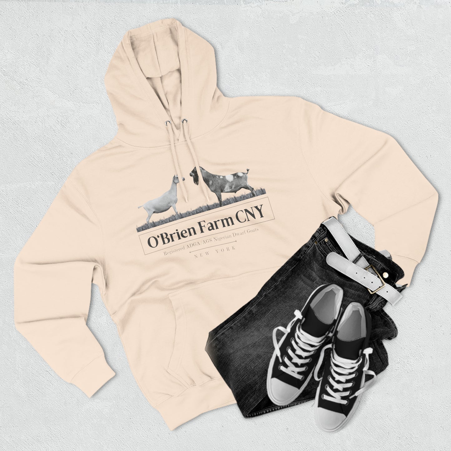 Three-Panel Fleece Hoodie - "O'Brien Farm CNY" Light Option