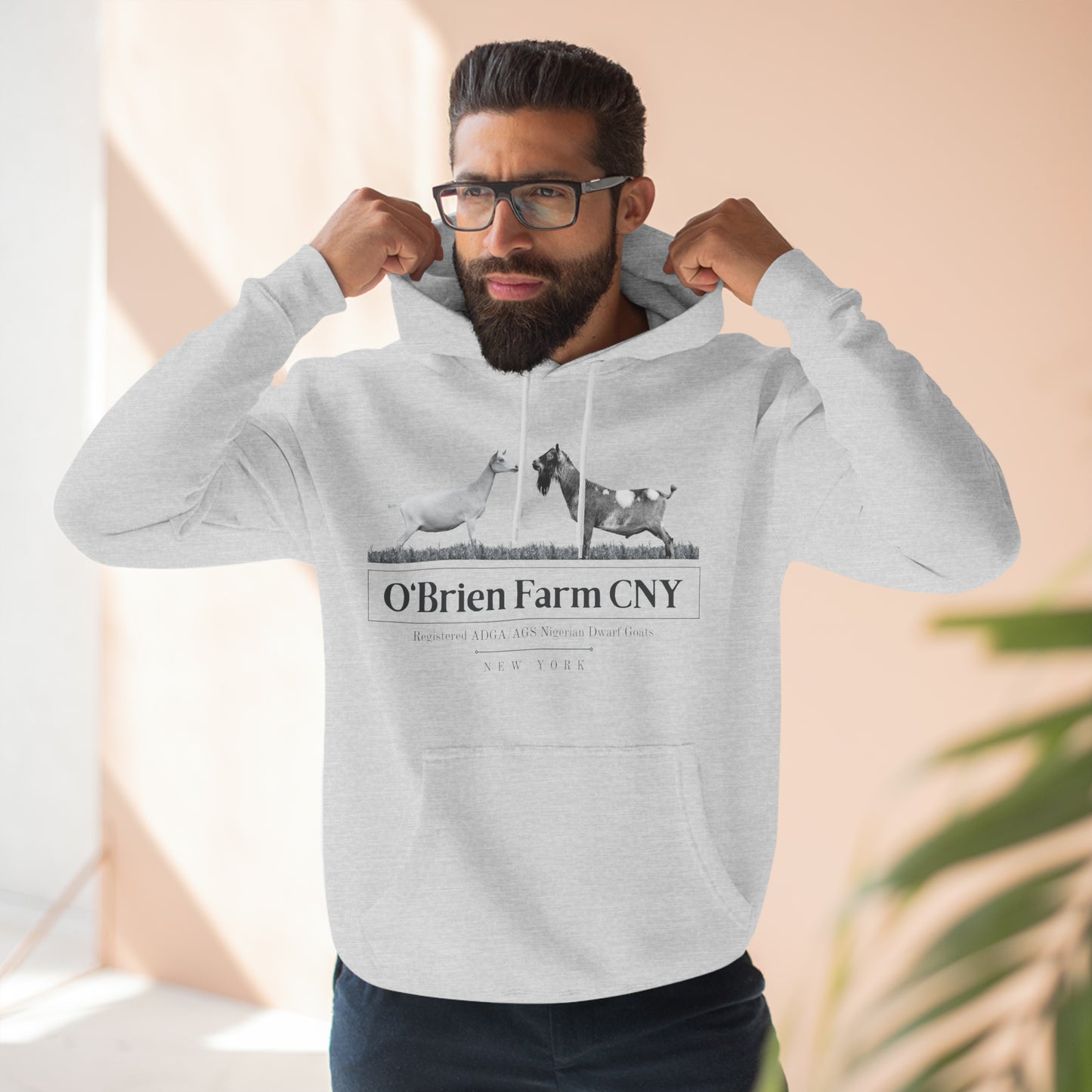 Three-Panel Fleece Hoodie - "O'Brien Farm CNY" Light Option