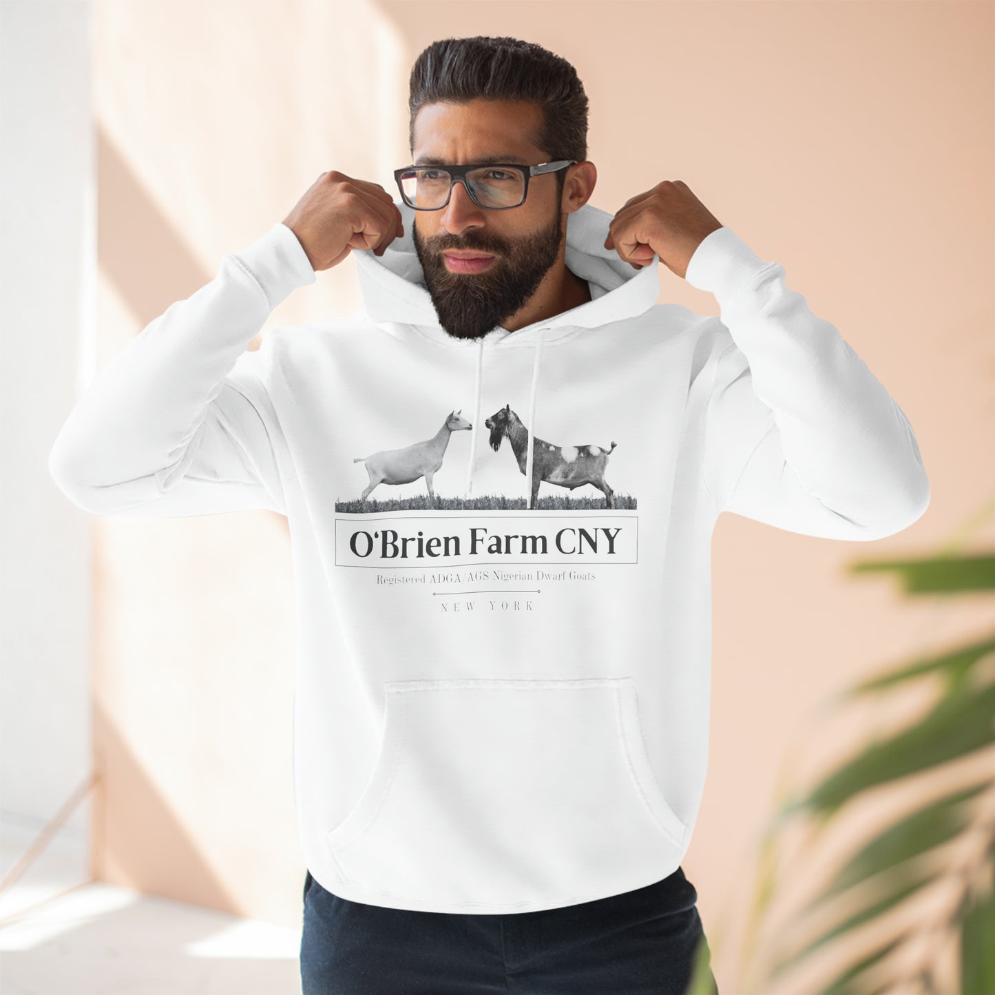 Three-Panel Fleece Hoodie - "O'Brien Farm CNY" Light Option