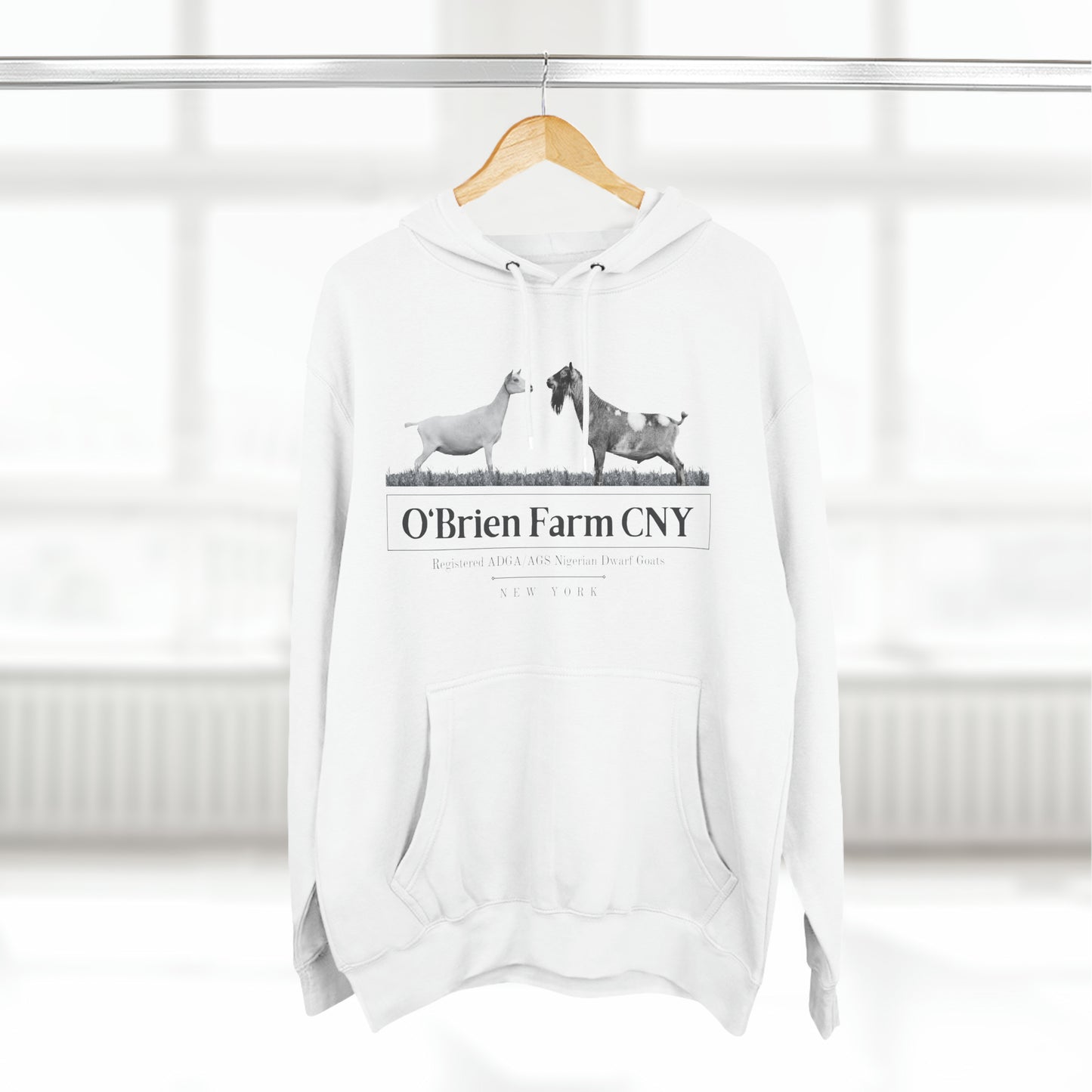 Three-Panel Fleece Hoodie - "O'Brien Farm CNY" Light Option