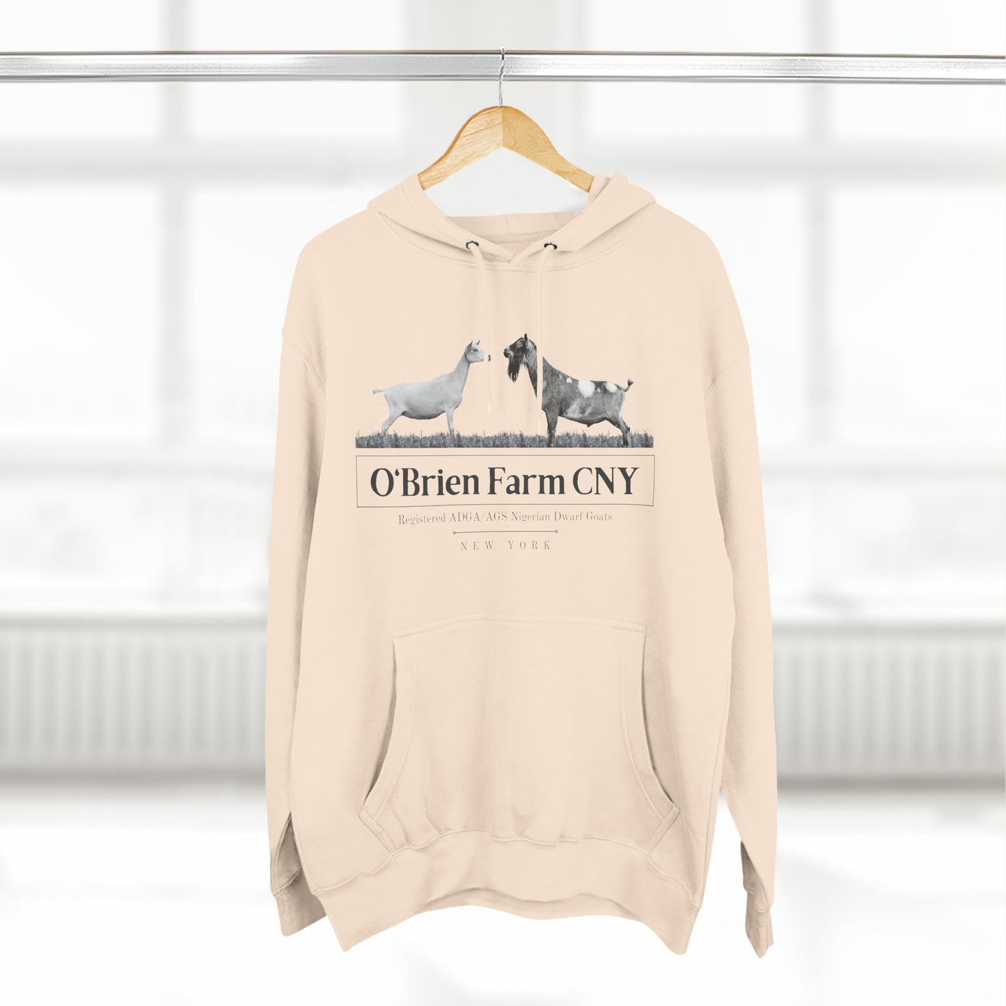 Three-Panel Fleece Hoodie - "O'Brien Farm CNY" Light Option