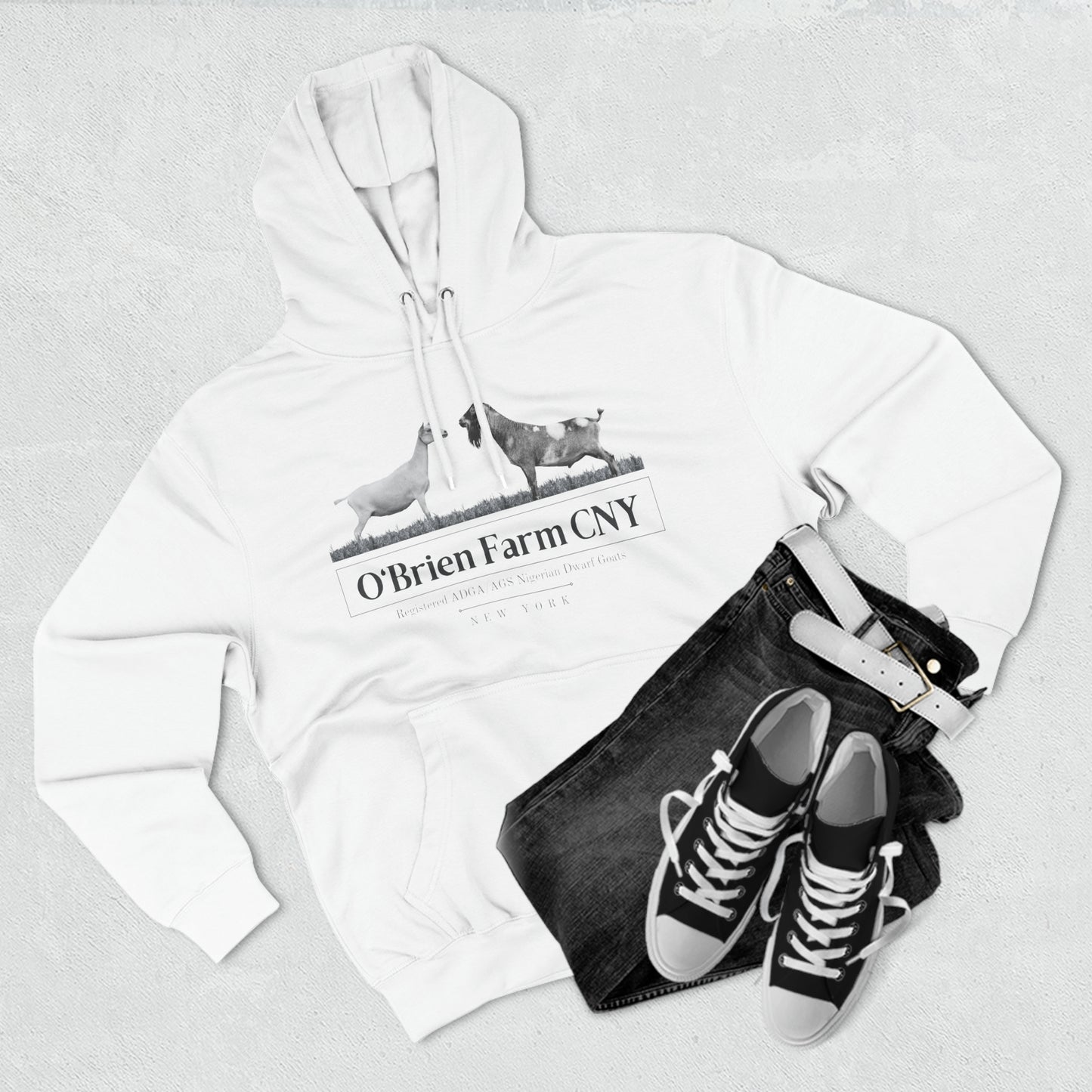 Three-Panel Fleece Hoodie - "O'Brien Farm CNY" Light Option