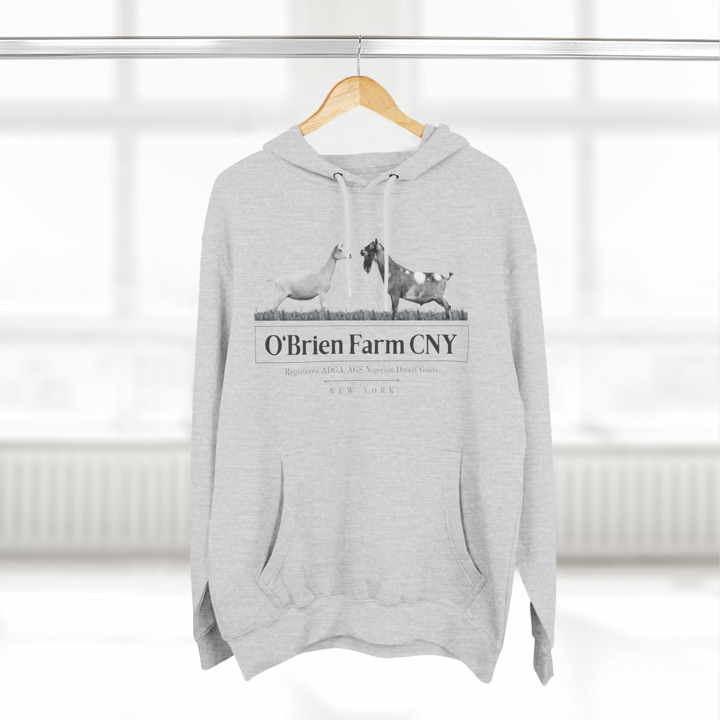 Three-Panel Fleece Hoodie - "O'Brien Farm CNY" Light Option