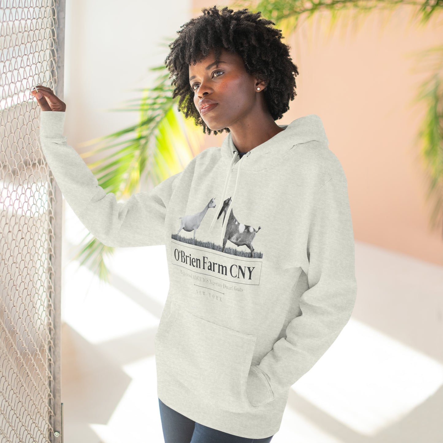 Three-Panel Fleece Hoodie - "O'Brien Farm CNY" Light Option
