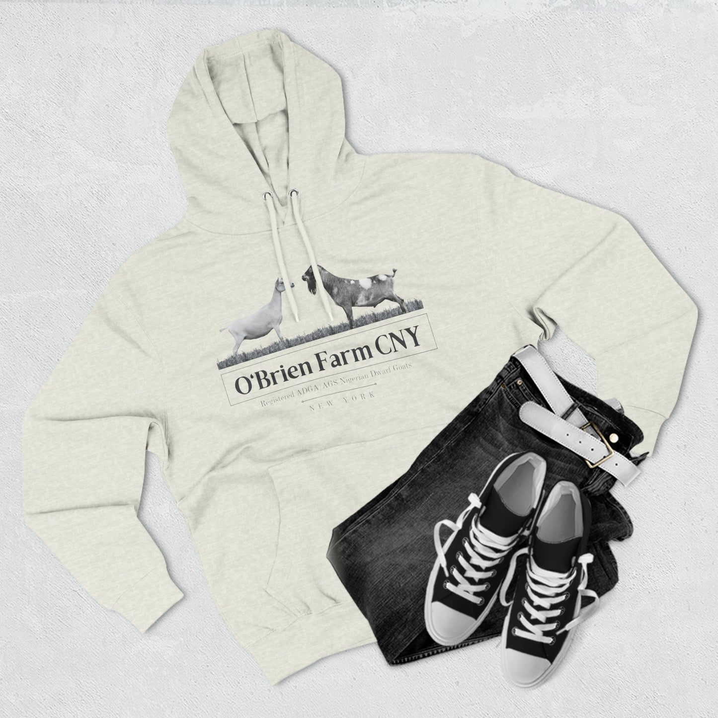 Three-Panel Fleece Hoodie - "O'Brien Farm CNY" Light Option