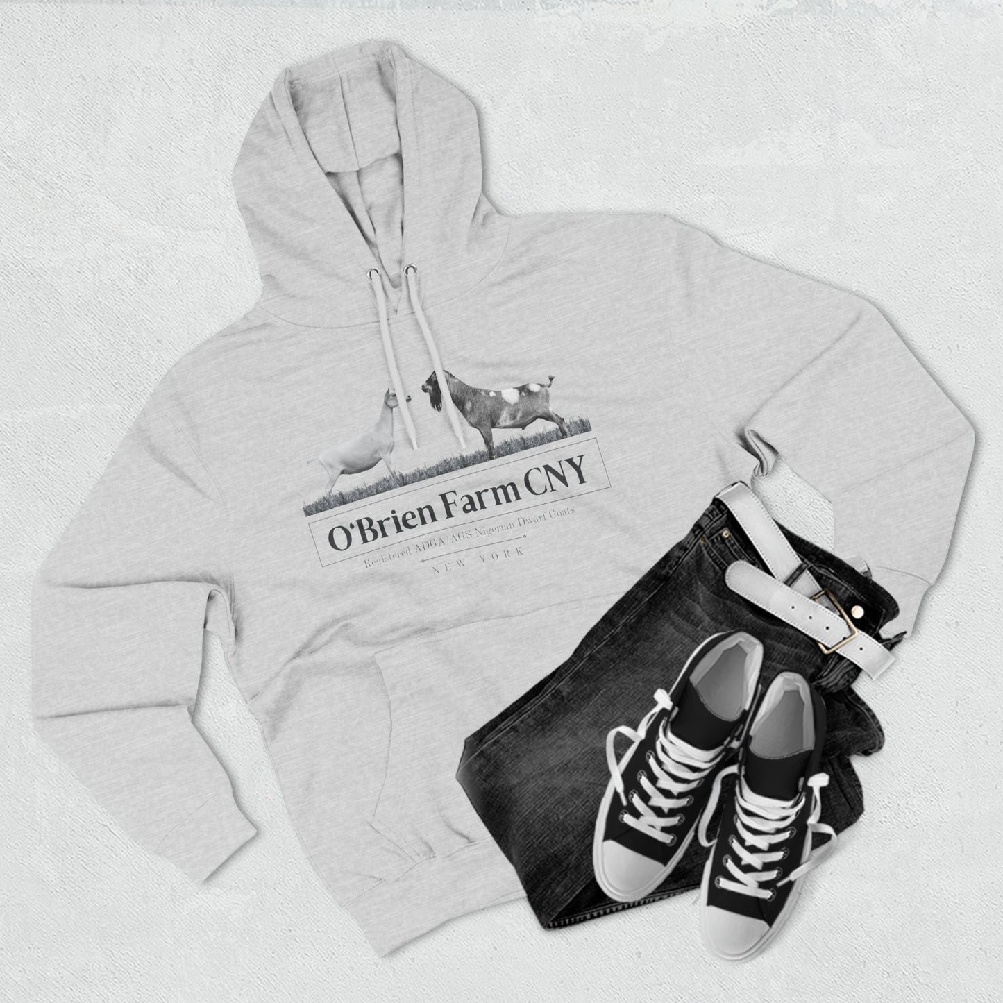 Three-Panel Fleece Hoodie - "O'Brien Farm CNY" Light Option