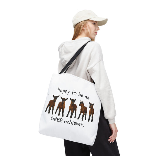 Polyester Tote Bag - "OBER achiever"