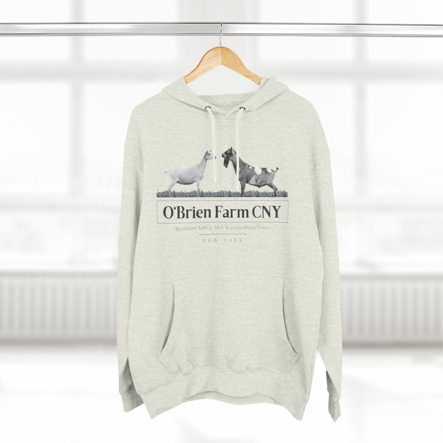 Three-Panel Fleece Hoodie - "O'Brien Farm CNY" Light Option
