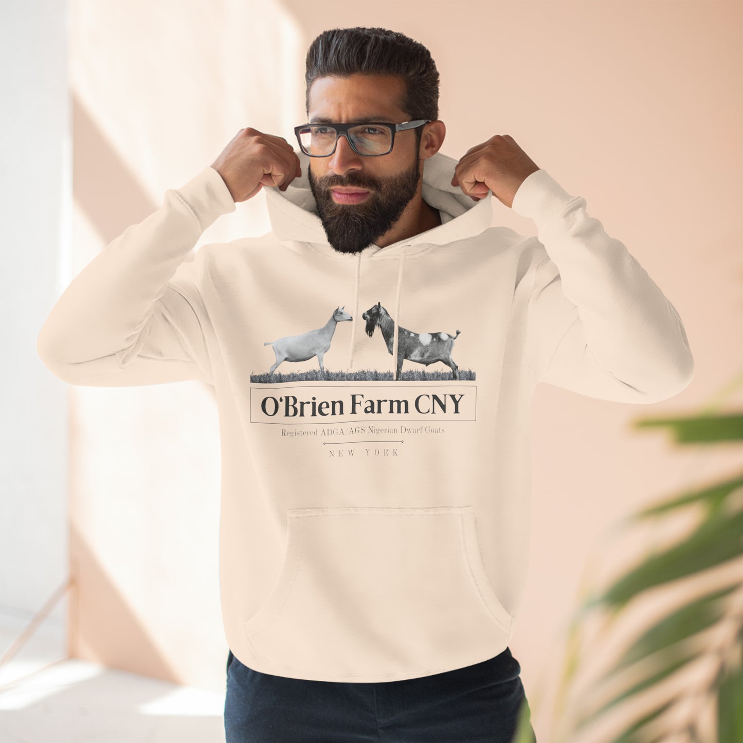Three-Panel Fleece Hoodie - "O'Brien Farm CNY" Light Option