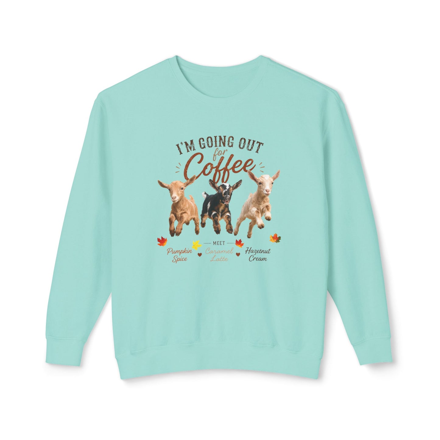 Unisex Lightweight Crewneck Sweatshirt - "Coffee Meet"