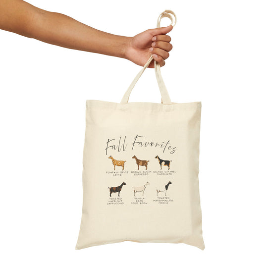 Cotton Canvas Tote Bag - "Fall Favorites"