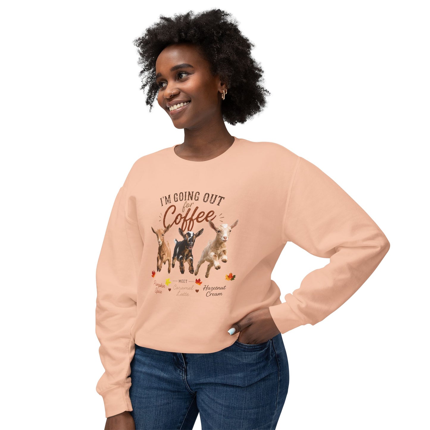 Unisex Lightweight Crewneck Sweatshirt - "Coffee Meet"