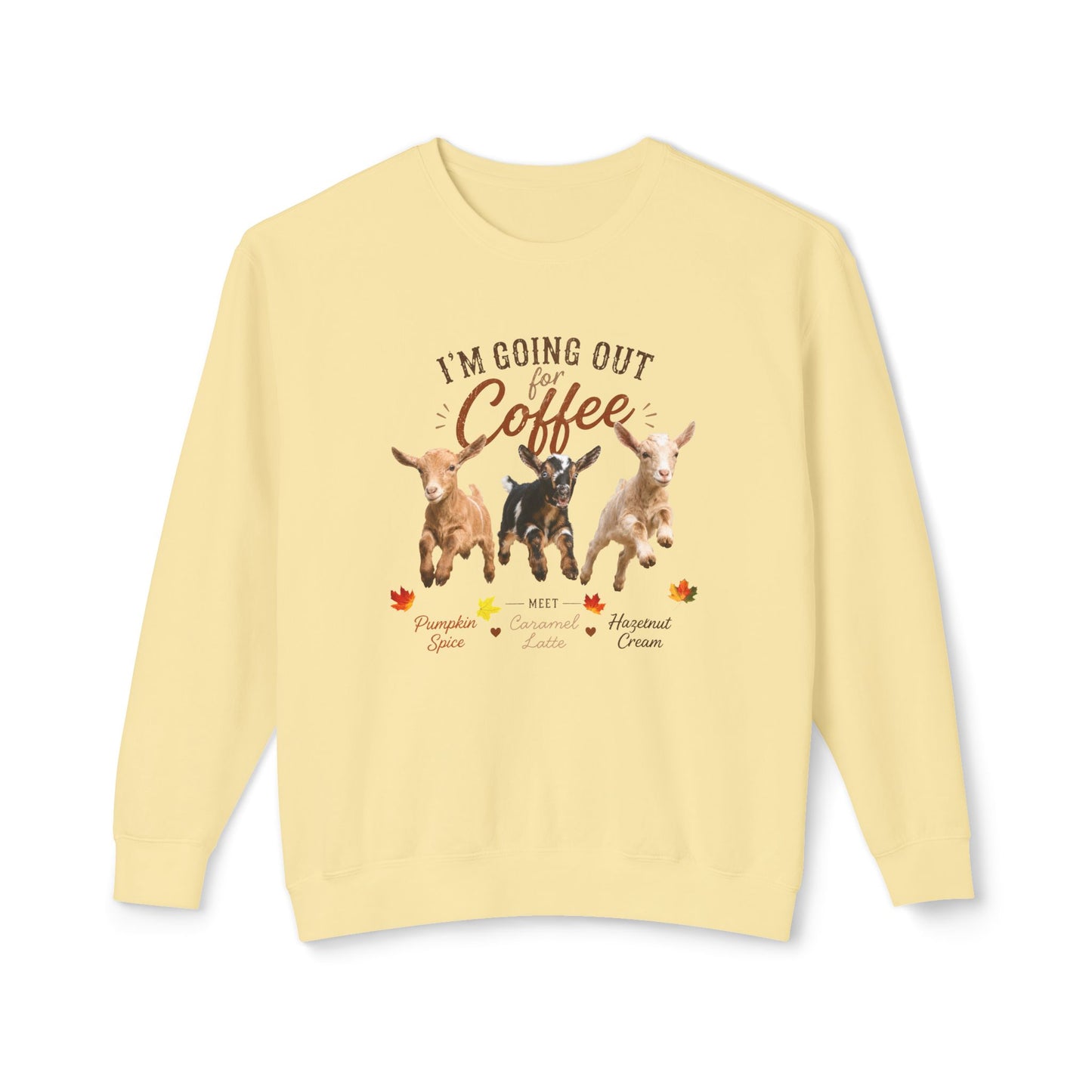 Unisex Lightweight Crewneck Sweatshirt - "Coffee Meet"