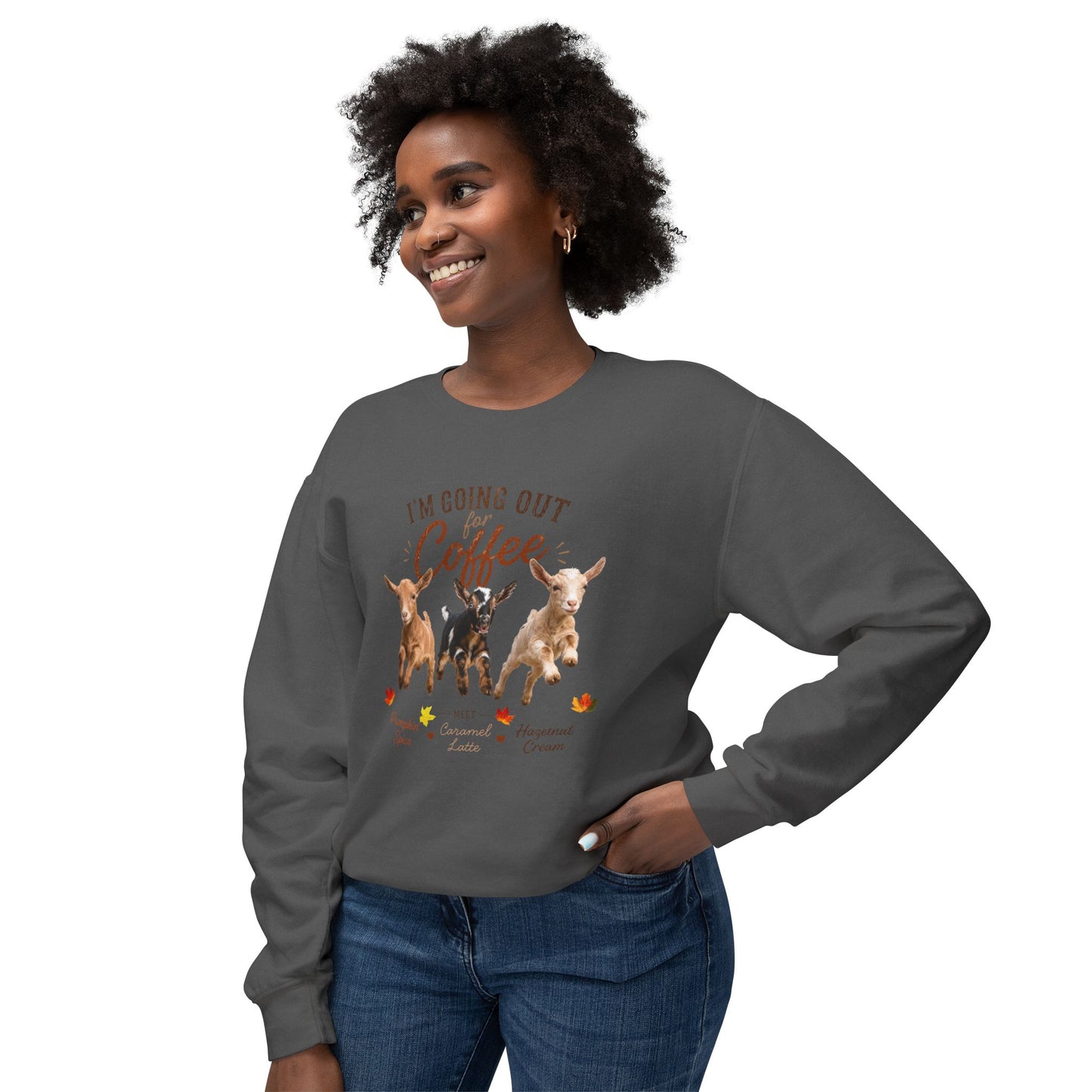 Unisex Lightweight Crewneck Sweatshirt - "Coffee Meet"