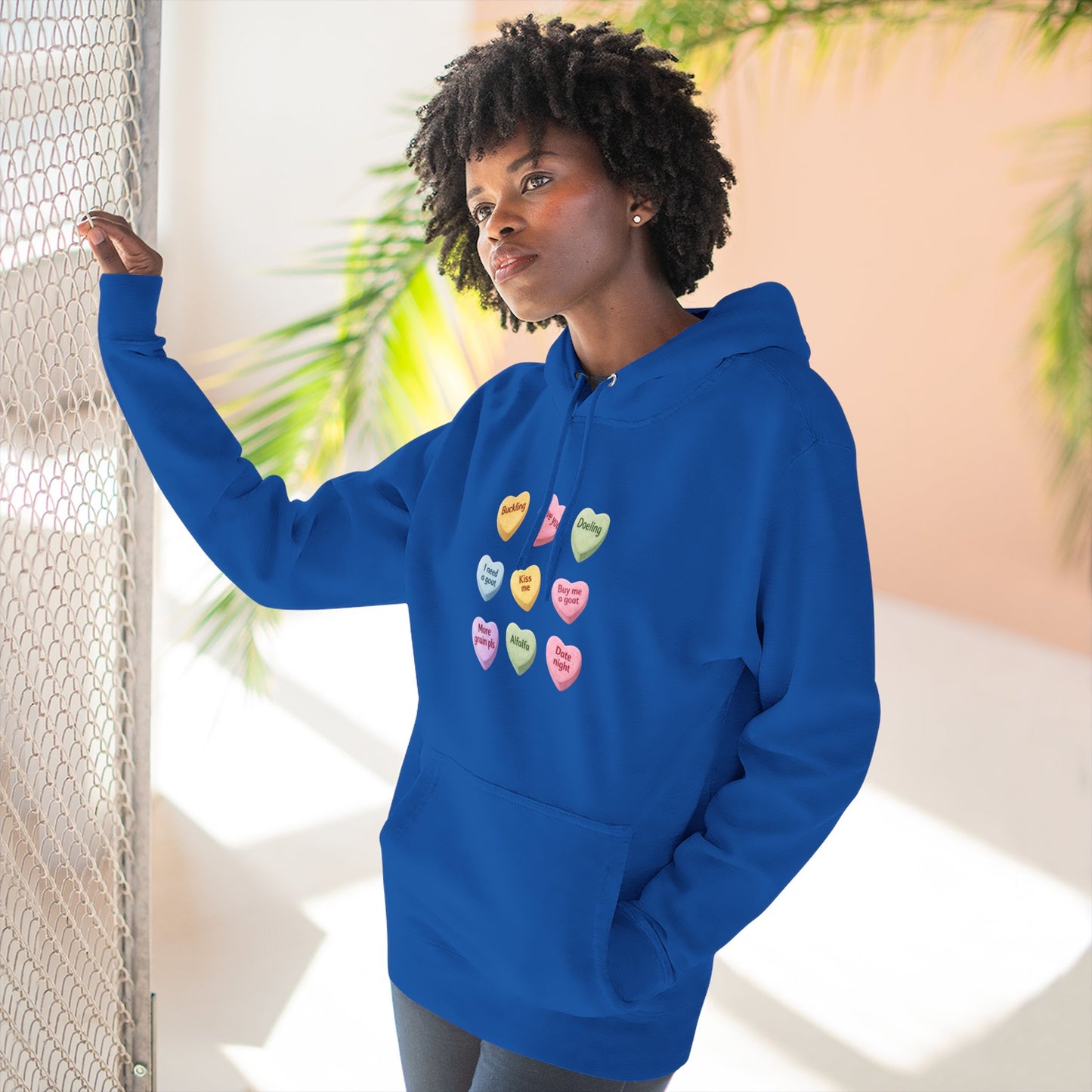 Three-Panel Fleece Hoodie - "Candy Hearts"