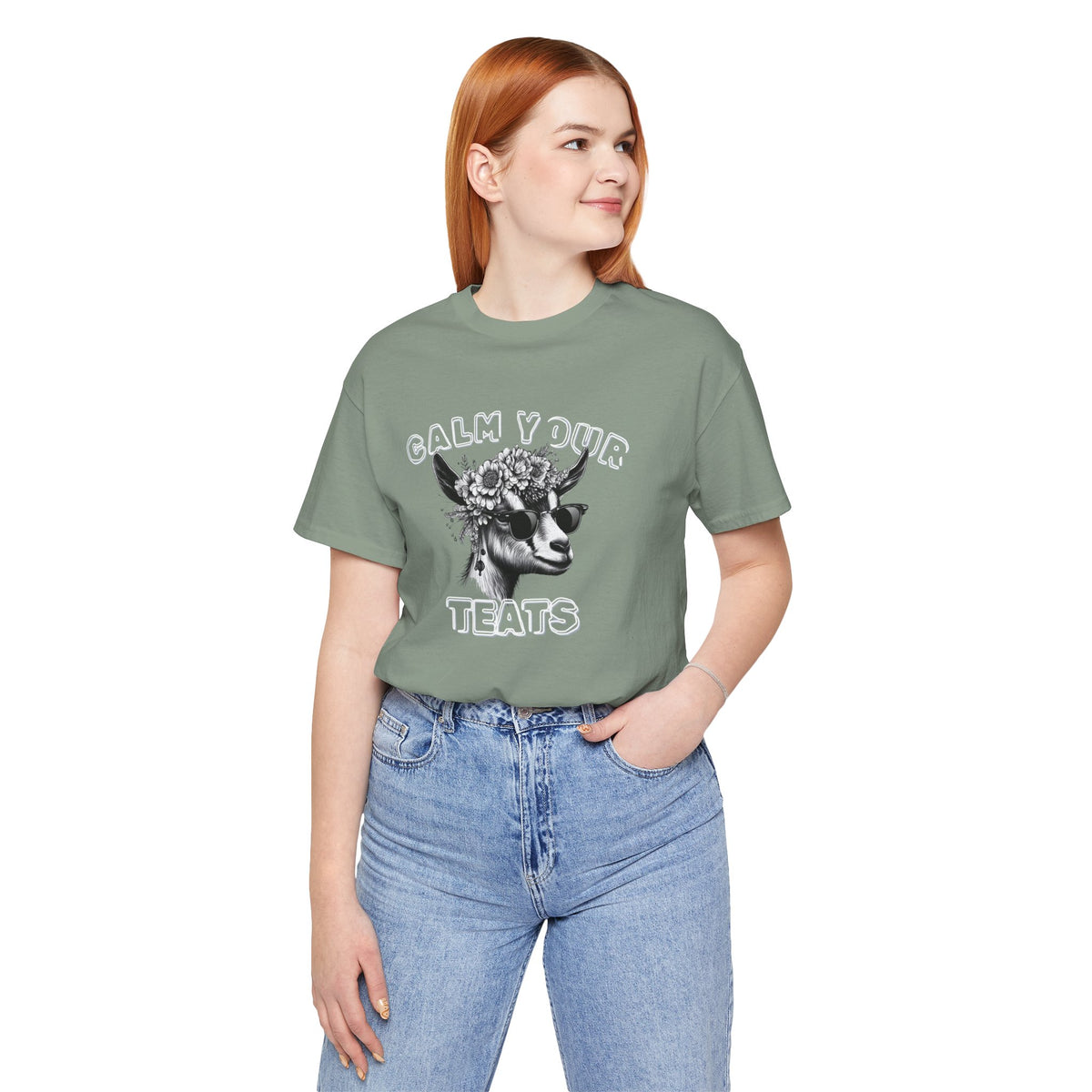 Unisex Jersey  Tee - "Calm Your Teats"