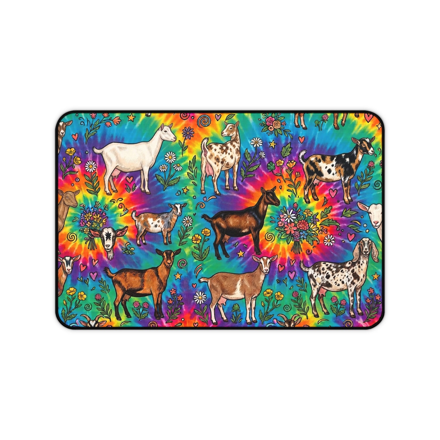 Goat Desk Mat - "Tie Dye & Goats"