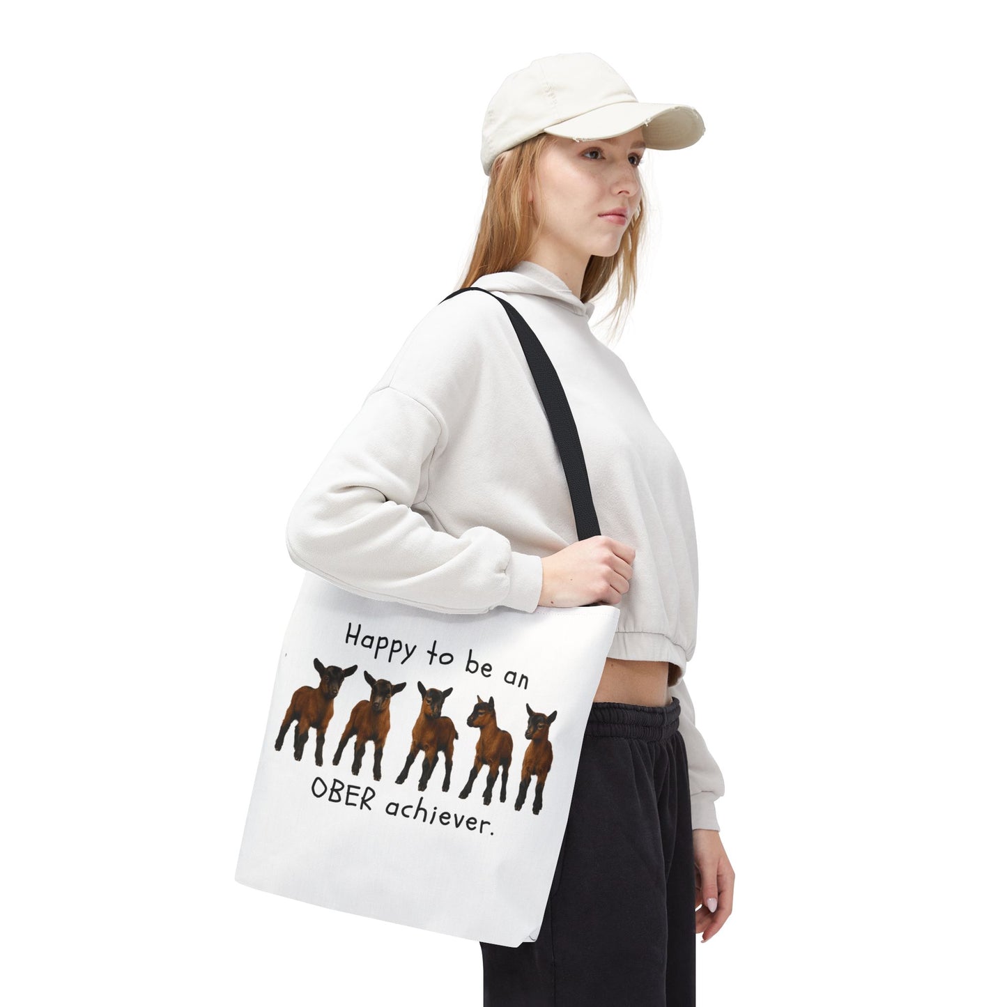 Polyester Tote Bag - "OBER achiever"