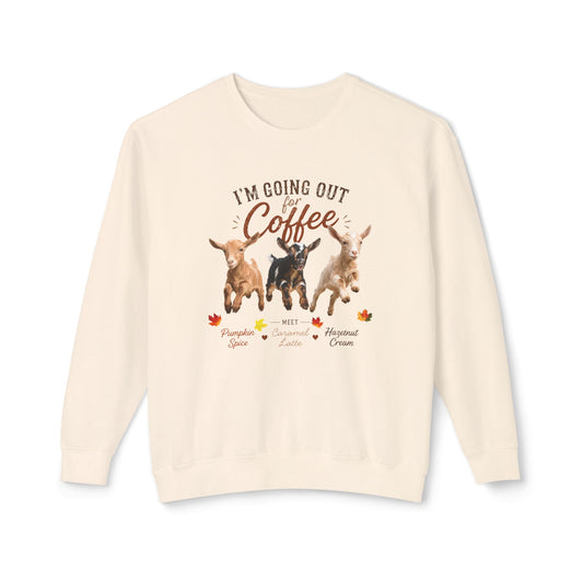 Unisex Lightweight Crewneck Sweatshirt - "Coffee Meet"