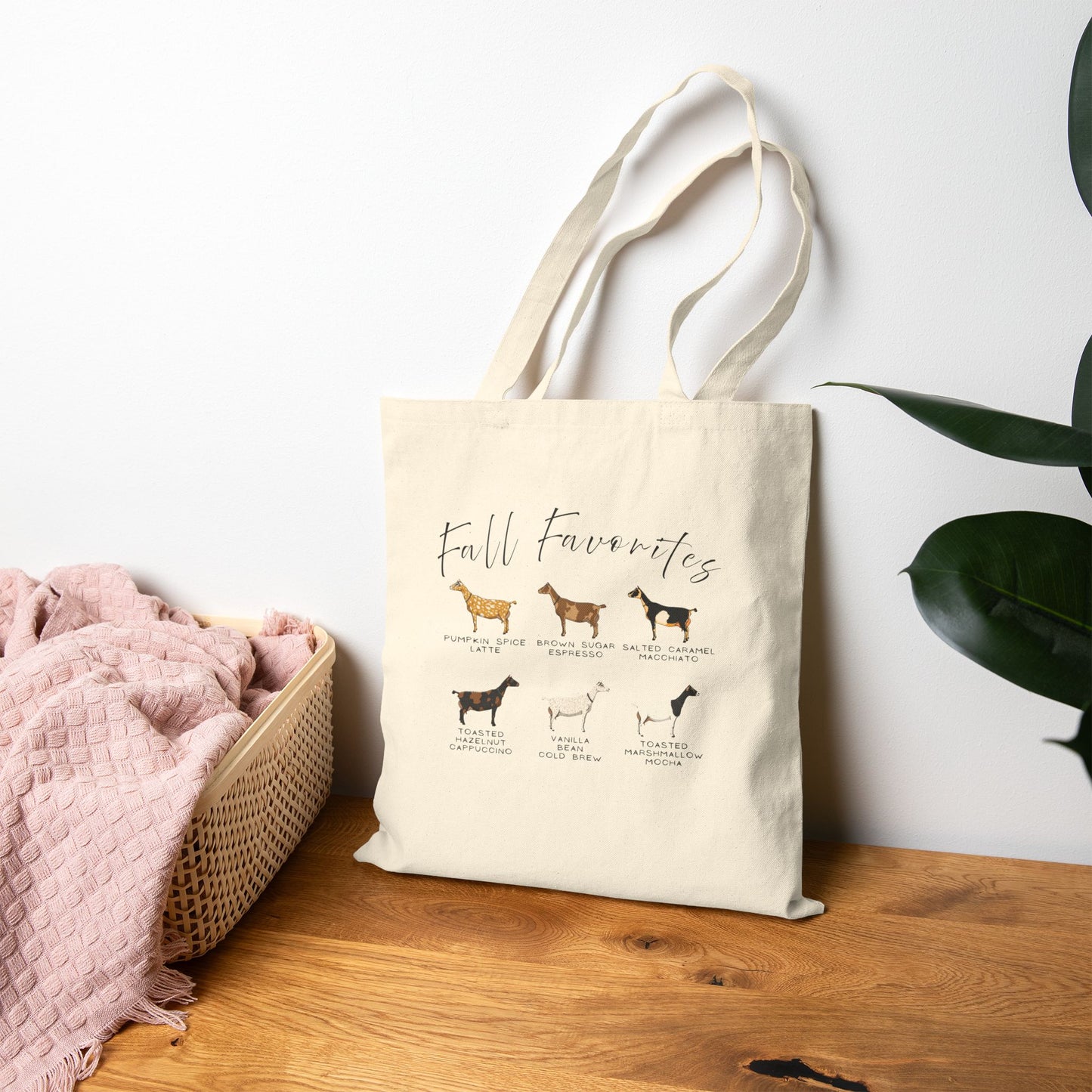 Cotton Canvas Tote Bag - "Fall Favorites"